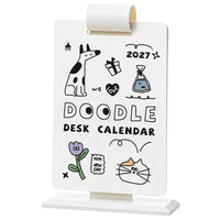 2027 Cartoon Graffiti Desk Calendar with Planner and Decorative Ornament