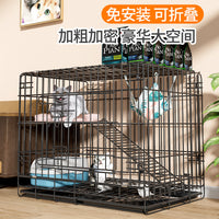 Foldable Indoor Cat Cage with Accessories for Small to Large Cats