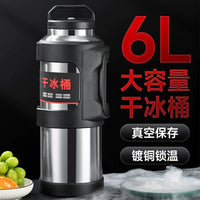 Large Capacity Travel Insulated Kettle 304 Stainless Steel Pressure Relief Explosion-Proof Dry Ice Bucket Portable Wide Mouth Vacuum Flask