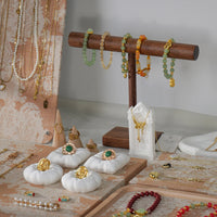 Vintage Jewelry Display Stand with Tray for Necklaces, Bracelets, Rings, and Accessories