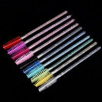 Crystal Eyelash and Eyebrow Brush Set - Spiral Mascara Wand for Makeup Application