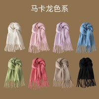 Women's Korean Style Mohair Scarf, Thickened and Lengthened Warm Neck Wrap Shawl