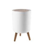 Japanese Style Tall Plastic Trash Can with Wood Grain Finish for Living Room Bedroom Desktop