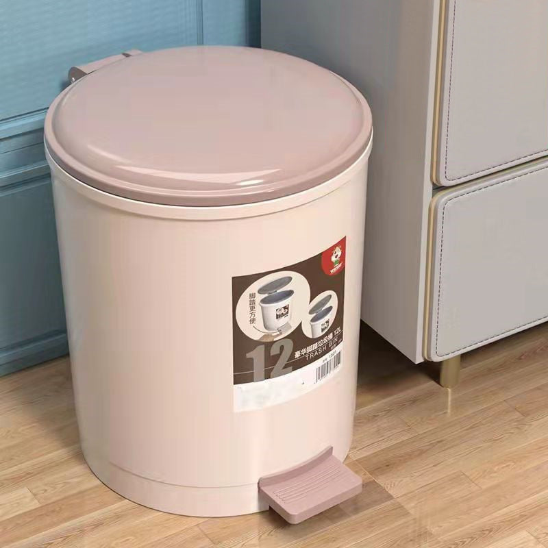 Foot Pedal Trash Can with Lid for Kitchen, Bedroom, Bathroom, Living Room - 12L