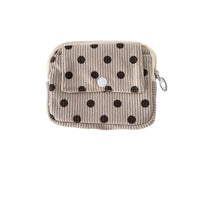 2025 New Corduroy Vintage Floral Coin Purse Portable Flip Earphone Bag Mini Lipstick Storage Card Holder