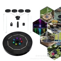 Solar Powered Floating Fountain Pump with Colorful LED Lights for Ponds and Gardens