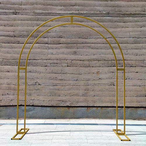 Wedding Arch Backdrop Stand Metal Double Pole Curved Floral Decor Frame for Ceremony Event