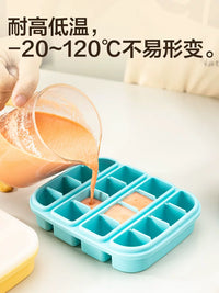Anya Silicone Baby Food Freezer Tray with Lid - Multi-Compartment Ice Cube Mold for Homemade Purees and Storage
