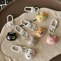 Cute Funny Expression Cat Keychain for Backpacks and Gifts