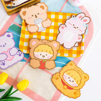 Cute Bear and Dog Cartoon Greeting Cards for Birthdays and Messages