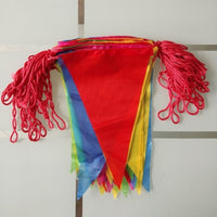 Colorful Triangle Flag String Banner for Outdoor Construction Site Warning, Grand Opening, Festival Celebration, Wedding, Thickened Nylon Rope Hanging Flags