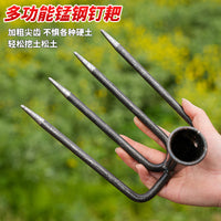Heavy-Duty Steel Garden Rake for Soil Loosening and Cultivation