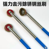 Long Handle Steel Wire Brush for Heavy Duty Cleaning, Rust Removal, and Grill Cleaning