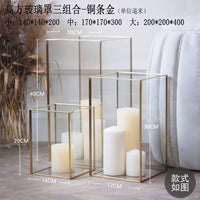 Modern Minimalist Geometric Glass Candle Holder for Dining Room & Cafe Decor