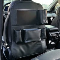 Car Backseat Organizer with Storage Pockets, Wear-Resistant PU Leather Seat Back Protector