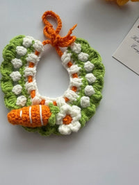 Hand-Woven Pet Collar, Cat Bib, Dog Saliva Towel, Cartoon Kitten Bow Tie Decoration