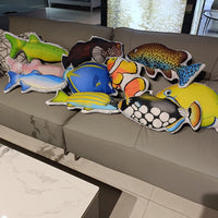 Cartoon Marine Life Tropical Fish Plush Pillow Toy for Kids