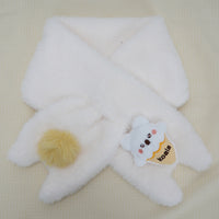 Plush Faux Rabbit Fur Cross Scarf for Winter, Thickened Neck Warmer