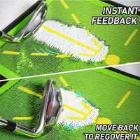 Golf Swing Practice Mat with Impact Detection and Trajectory Feedback