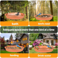 Detachable Plastic Bird Bath and Feeder for Balcony Railing, Hanging Bird Feeder