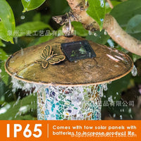 Solar Powered Hanging Bird Feeder Lantern for Outdoor Garden Decor, Waterproof Vintage Style
