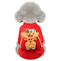 Christmas Pet Dog Cat Fleece Hoodie with Pocket for Small to Medium Breeds