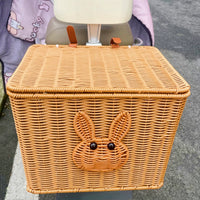 Universal Reinforced Electric Bicycle Rear Basket with Lid for Shopping and Storage