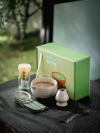 Japanese Style Ceramic Matcha Bowl with Spout - Hand-Painted Kiln Glaze