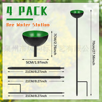 Metal Bee Water Feeder Station with Colorful Butterfly Bath Bowl for Outdoor Garden Decor