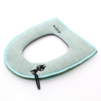 Cat Handle Toilet Seat Cover, Thickened Zippered Toilet Seat Cushion with Handle