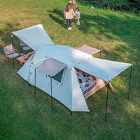 Family Outdoor Camping Tunnel Tent - Waterproof, Sun Protection, Double Layer, Portable, Automatic Setup