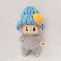 Knitted Hat and Scarf Set for 15cm Labubu and Cotton Dolls