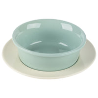 Ceramic Elevated Cat Food Bowl Set for Neck Protection, Anti-Tip Double Pet Feeder for Dry Food, Wet Food, and Snacks
