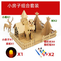 DIY Cardboard House Craft Kit for Kids, Educational Assembly Model Playhouse