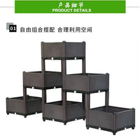 Large Outdoor Rectangular Planter Box for Vegetables and Flowers, Balcony Garden Grow Container