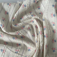 Korean Style Floral Jacquard Cotton Fabric for DIY Apparel