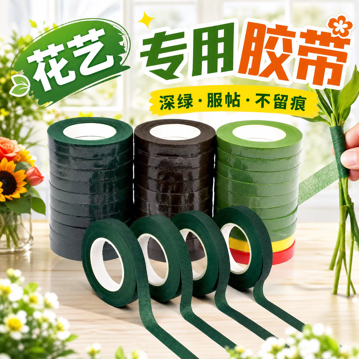 Floral Stem Wrap Tape for DIY Artificial Flowers and Crafts