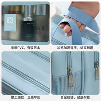 Portable Waterproof Travel Toiletry Bag for Women, Large Capacity Double-Layer Wet and Dry Separation Cosmetic Organizer
