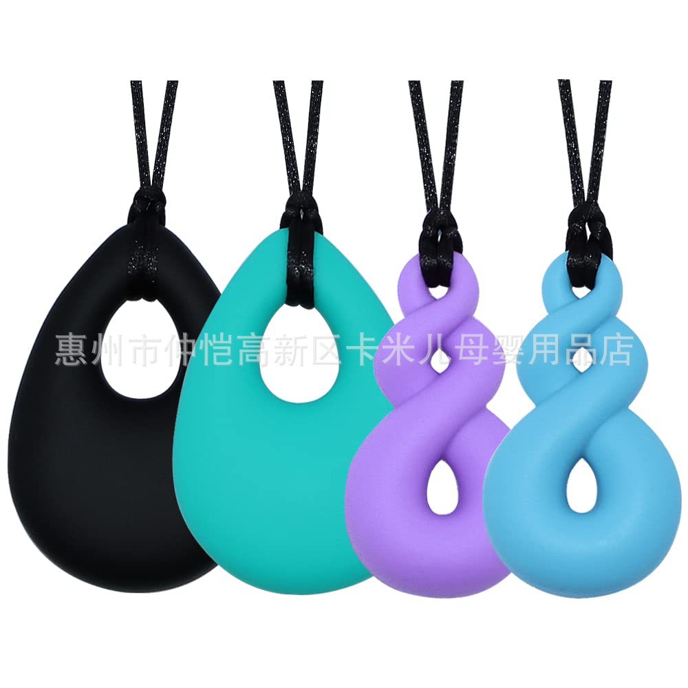 Teardrop Chewable Sensory Necklace for Autism ADHD Oral Motor Kids - 4 Pack