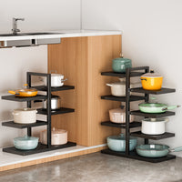 Multi-layer Pot Rack Thick Cookware Storage Kitchen Organizer Desktop Under-Sink Cabinet Combination for Pots and Basins