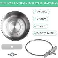 Stainless Steel Parrot Feeder Cup for Small Birds