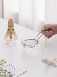 Japanese Style Glass Matcha Tea Set with Whisk and Bowl, Fujiyama Gift Box