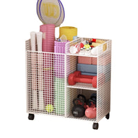 Multi-functional Yoga Mat & Fitness Equipment Storage Rack with Wheels