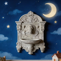 Mini European Classical Lion Head Wall Fountain Relief Decor