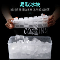 Press-Type Ice Cube Tray with Lid and Storage Box, Food-Grade for Home and Commercial Use