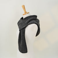 Knitted Faux Cashmere Hooded Scarf with Ear Design, Thick Warm Winter Neck Warmer