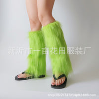 Y2K Faux Fur Leg Warmers for Women, Millennial Style Warm Long Boot Socks