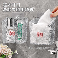 Wall-Mounted Transparent Disposable Face Towel Dispenser for Bathroom