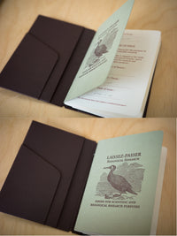 Biologist Series Letterpress Passport Notebook Blank Vintage Journal for Birdwatching & Records