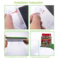 Turtle Basking Platform with Suction Cups, Reptile Floating Dock with Artificial Grass for Aquatic Pets